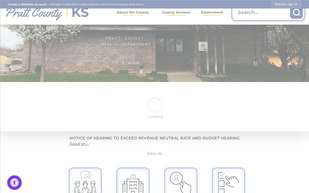 Official Pratt County website for courthouse schedule access context