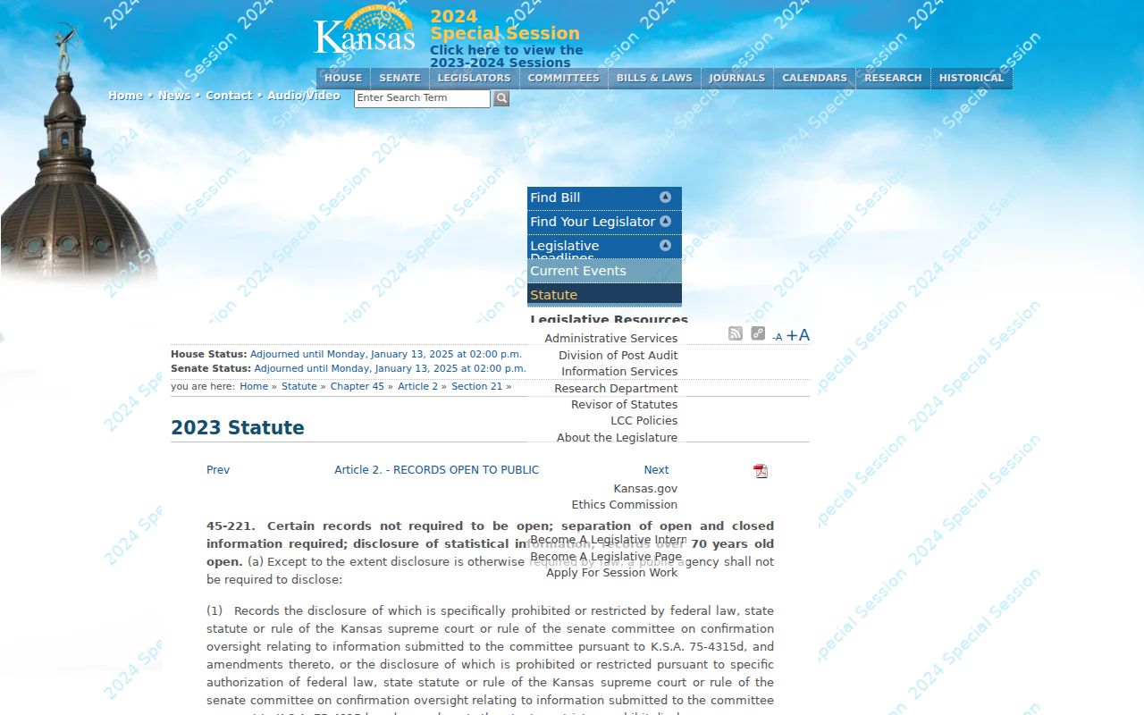 Kansas exemptions relevant to restricted Pratt calendar details
