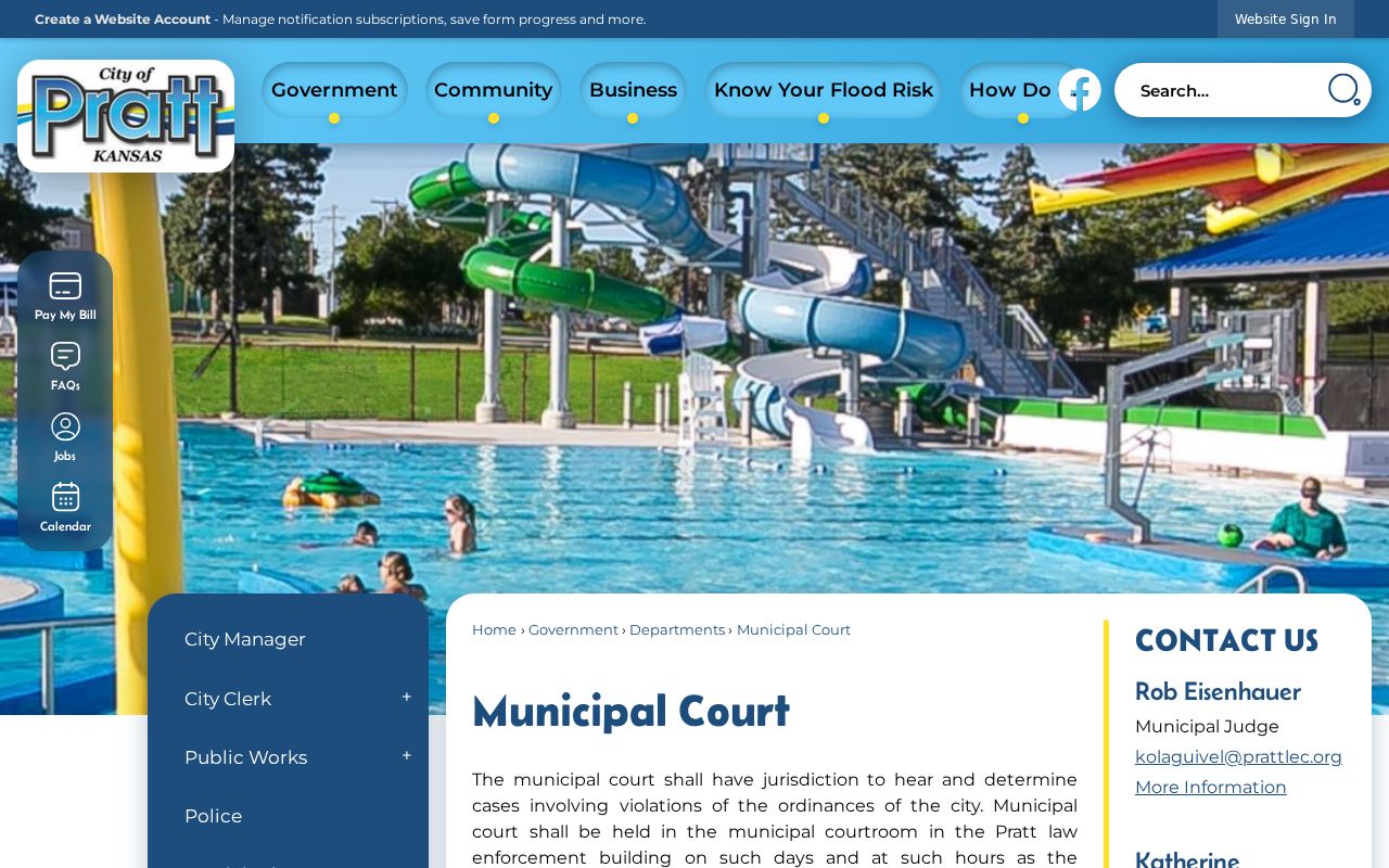 Official Pratt Municipal Court information page