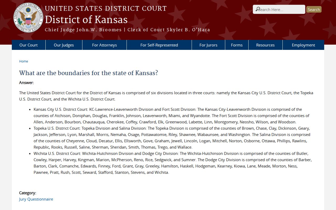 Preston court records federal division boundaries for Pratt County