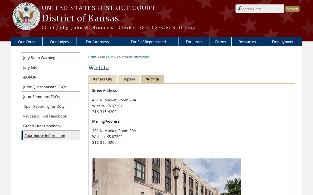 Preston court records Wichita federal clerk information