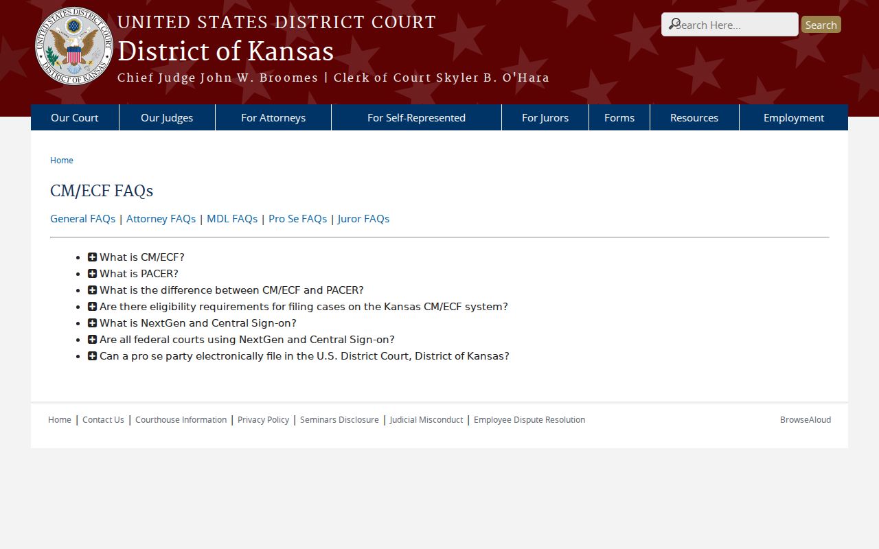 Federal CM ECF and PACER guidance for Sawyer court records